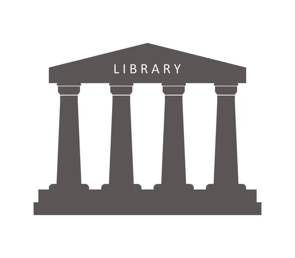 Ikonen bygga bibliotek på vit bakgrund — Stock vektor