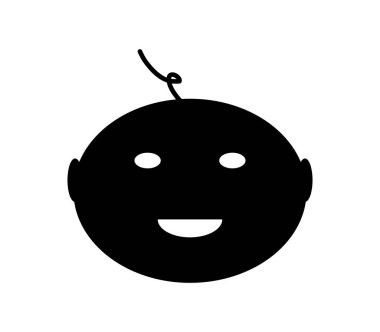 Resimde bebek yüz simgesi beyaz arka plan üzerinde