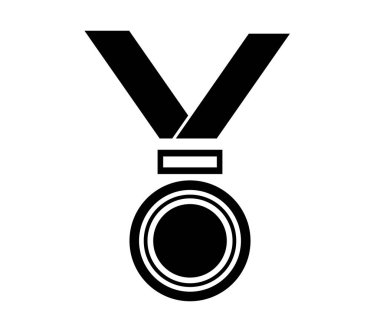 Beyaz arkaplanda madalya simgesi