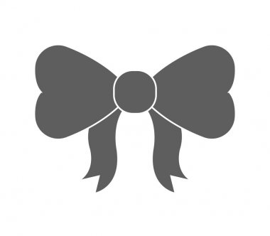 Beyaz arka plan üzerinde fiyonklu kurdele simgesi