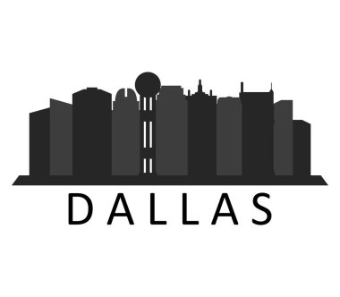 Beyaz arka plan üzerinde manzarası dallas resimli