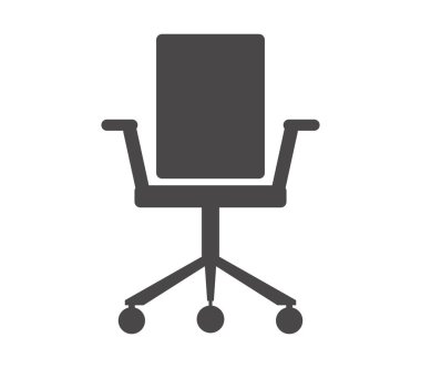 Beyaz arkaplanda ofis sandalyesi simgesi