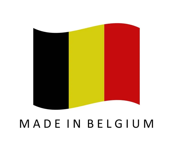 Gemaakt in België geïllustreerd op witte achtergrond — Stockvector