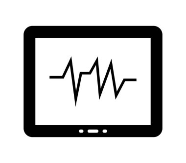 Beyaz arka plan üzerinde resimli EKG simgesi