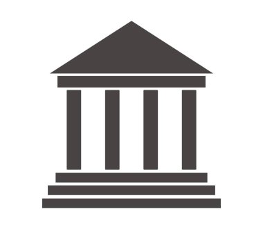 Mahkeme simgesi beyaz arka plan üzerinde