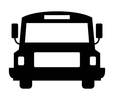 Okul otobüsü simgesi beyaz arka plan üzerinde