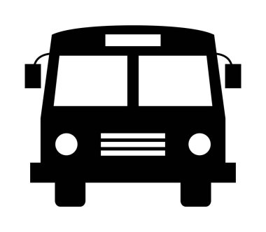 Okul otobüsü simgesi beyaz arka plan üzerinde