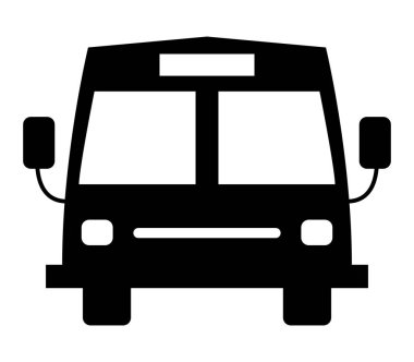 Okul otobüsü simgesi beyaz arka plan üzerinde