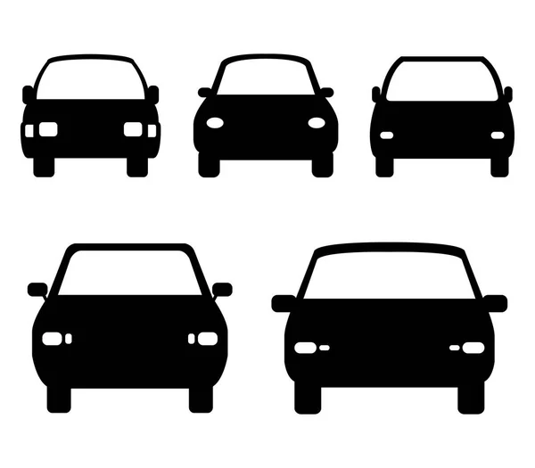 Reihe Von Autos Auf Weißem Hintergrund — Stockvektor