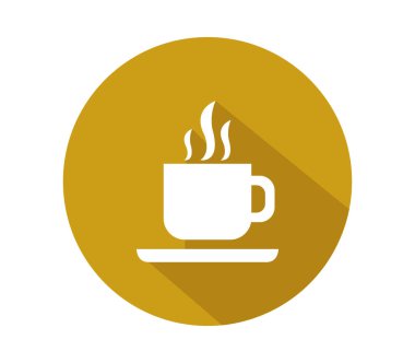 Beyaz arkaplanda kahve fincanı simgesi