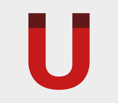 Beyaz arkaplanda mıknatıs simgesi