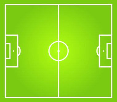 Futbol alan simgesi beyaz arka plan üzerinde