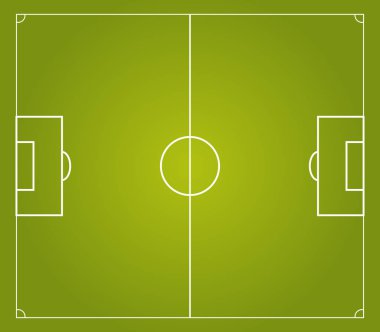 Futbol alan simgesi beyaz arka plan üzerinde