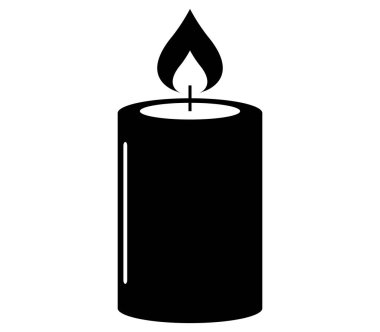 Beyaz arkaplanda mum simgesi