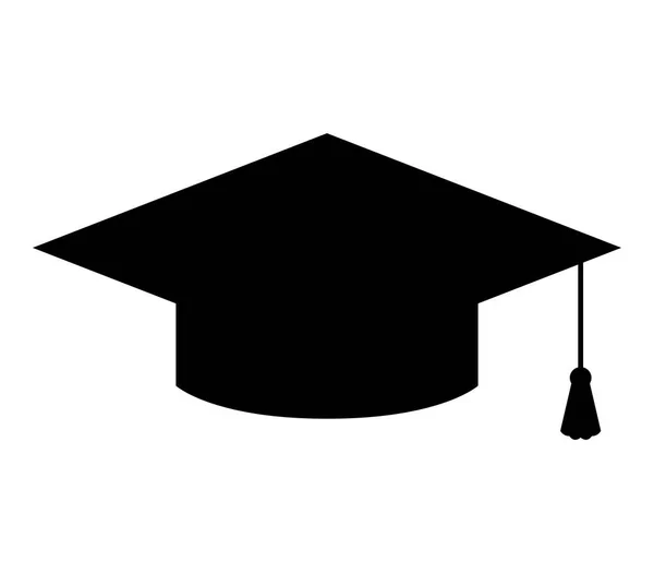Icono Sombrero Graduación Sobre Fondo Blanco — Archivo Imágenes Vectoriales