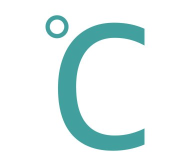 Beyaz arka plan üzerinde Celsius simgesi