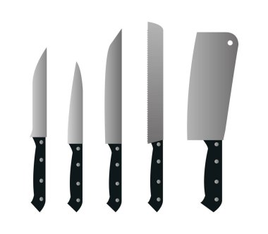 Beyaz arka plan üzerinde bıçak simgesi