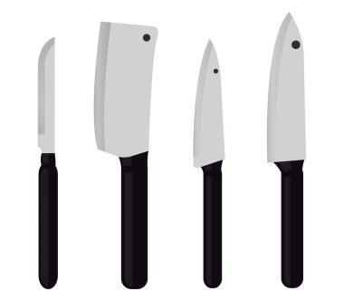 Beyaz arka plan üzerinde bıçak simgesi