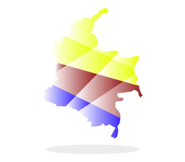 Colômbia Mapa Sobre Fundo Branco — Vetor de Stock