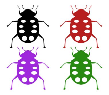 Beyaz arkaplanda uğur böceği simgesi