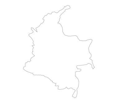 Beyaz arkaplanda Kolombiya haritası