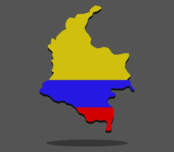 Colombia Kaart Witte Achtergrond — Stockvector