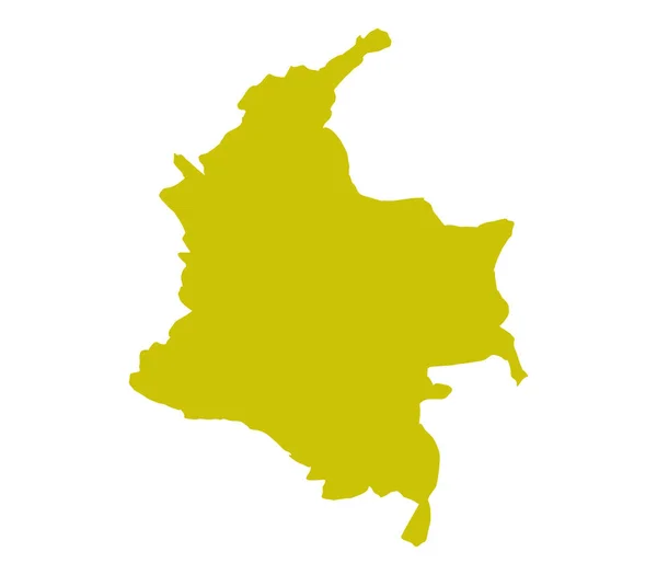 Kolumbien Karte Auf Weißem Hintergrund — Stockvektor