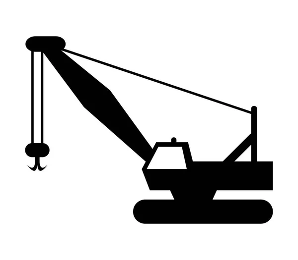 Kraan Pictogram Witte Achtergrond — Stockvector