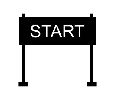 Beyaz arka plan üzerinde geçit simgesini Başlat