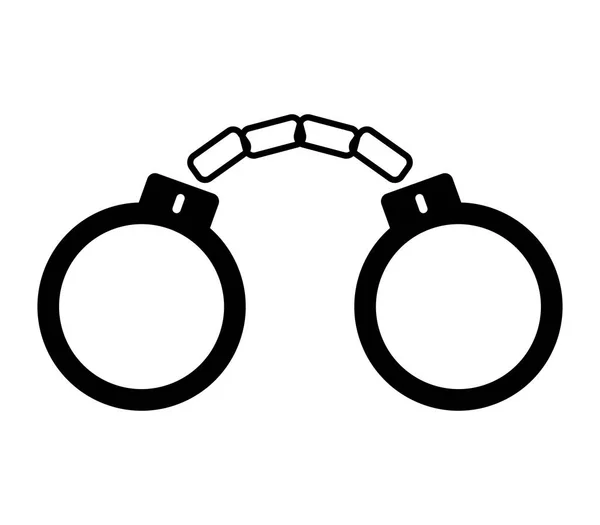 Handcuffs Icon White Background — Stock Vector