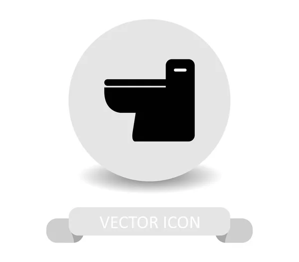 Icono Asiento Inodoro Sobre Fondo Blanco — Vector de stock