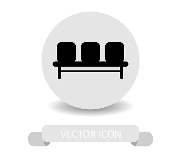 Icono Del Asiento Del Aeropuerto Sobre Fondo Blanco — Vector de stock