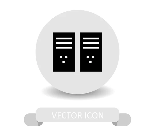 Иконка Компьютера Белом Фоне — стоковый вектор