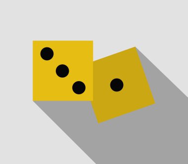 Beyaz arka plan üzerinde zar simgesi