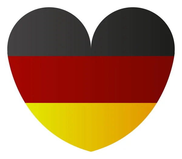 Flaga Niemiec Sercem Białym Tle — Wektor stockowy