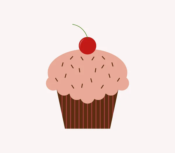 Cupcake Sur Fond Blanc — Image vectorielle