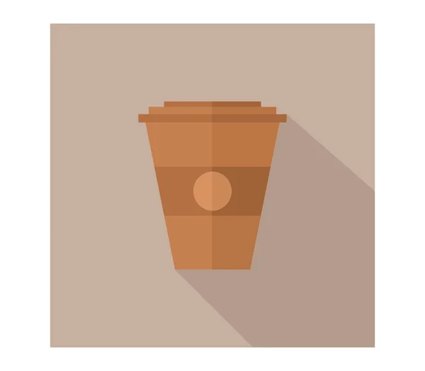 Koffiecup Pictogram Witte Achtergrond — Stockvector