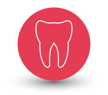 Diş simgesi beyaz zemin üzerine