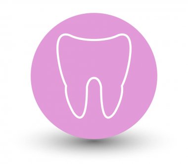 Diş simgesi beyaz zemin üzerine