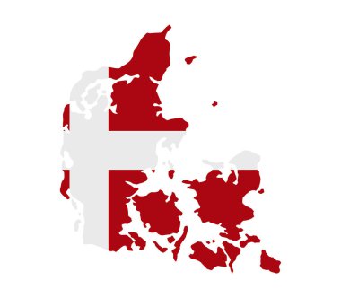 Danimarka harita beyaz arka plan üzerinde