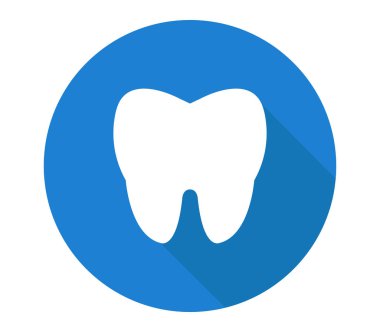 Diş simgesi beyaz zemin üzerine