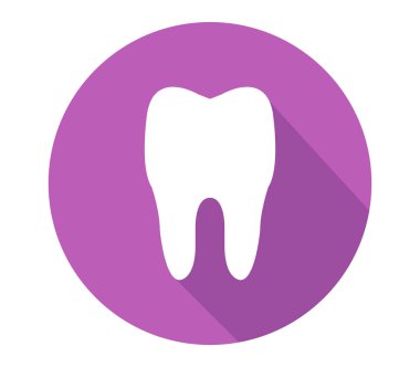 Diş simgesi beyaz zemin üzerine