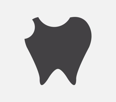 kırık diş simgesi beyaz arka plan üzerinde