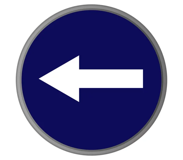 Panneau Direction Obligatoire Sur Fond Blanc — Image vectorielle