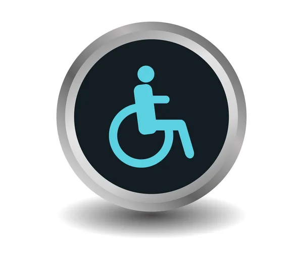 Disabled Icon White Background — Stock Vector