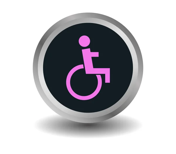 Icona Disabilitata Sfondo Bianco — Vettoriale Stock