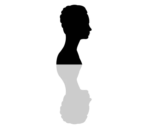 Icono Perfil Mujer Sobre Fondo Blanco — Vector de stock