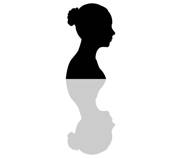 Frauenprofil Symbol Auf Weißem Hintergrund — Stockvektor