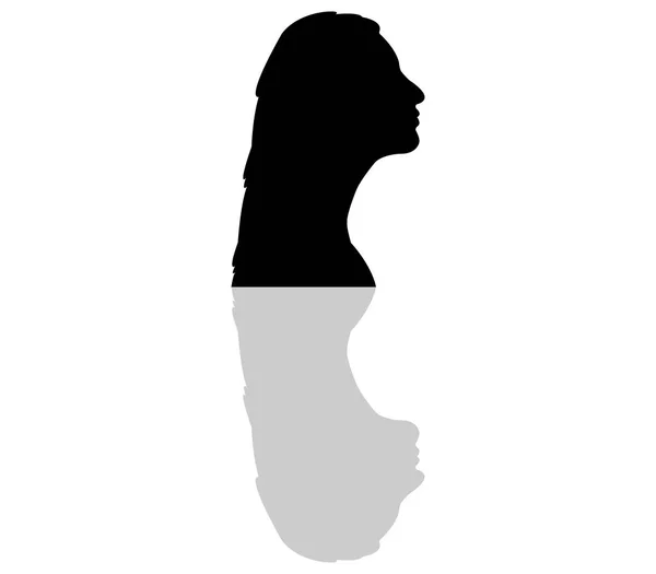 Icona Profilo Donna Sfondo Bianco — Vettoriale Stock