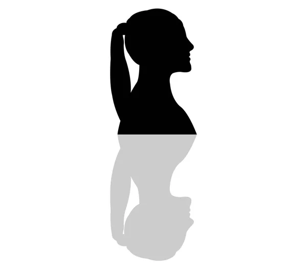 白い背景の上の女性プロフィール アイコン — ストックベクタ